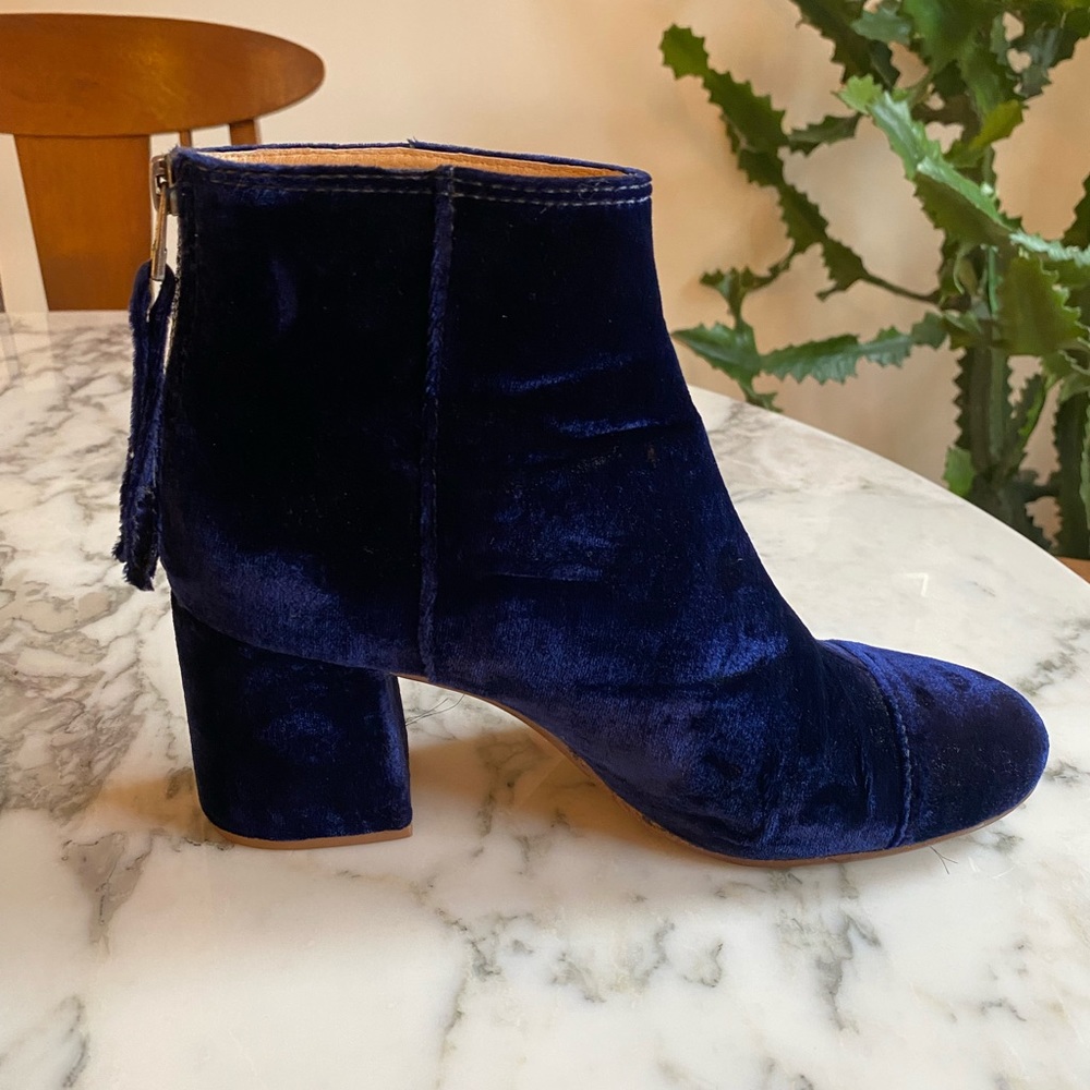 The Jillian Boot in Blue Velvet